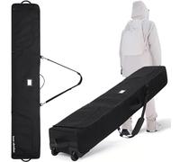 TeamObsidian Padded Ski Bag - Effortless Maneuverability & Robust Protection for Skis - Snowboard Bag with Wheels - Waterproof Material, Confident Winter Travel