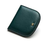 TEAMOT Women's Fashion Leather Wallet Women's Short Buckle Buckle Ultra-thin First Layer Cowhide Small Coin Purse Korean Women's Wallet-Green