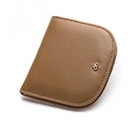 TEAMOT Women's fashion leather wallets, women's short buckle, ultra-thin first layer cowhide small coin purse, Korean women's wallet-natural yellow