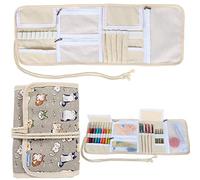 Teamoy Crochet Hooks Case for Knitting Needles, Crochet Hooks-with Crocket Project Accessories Compartments, Best Travel Case, Cartoon Cats-(No Accessories Included)