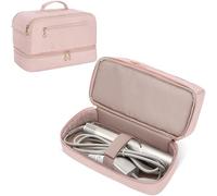 Teamoy Double Layers Travel Case Compatible with Dyson Hair Dryer, Pink