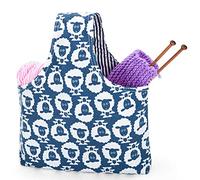 Teamoy Knitting Tote Bag, Travel Project Wrist Bag for Knitting Needles(up to 11 Inches), Yarn and Crochet Supplies, Multipurpose, Perfect Size for Knitting on The Go (Small, Sheep)