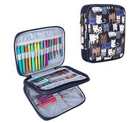 Teamoy Organiser Case for Interchangeable Circular Knitting Needles, Ergonomic Crochet hooks, Aluminum Crochet Hooks, Knitting Accessories and More