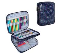 Teamoy Organizer Case for Crochet Hooks, Interchangeable Needles Holder, Easy to Carry, Colorful Dots (No Accessories Included)