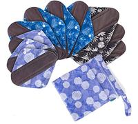 Teamoy Reusable Sanitary Pads(Pack of 10) for Women, with Wet Dry Bag, Washable Bamboo Sanitary Towels (3pcs × 20cm + 4pcs × 25.4cm + 3pcs × 29.5cm)