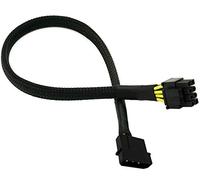 TeamProfitcom Molex LP4 Male ATX Power Supply to CPU 8(4+4) Pin EPS-12V Converter Adapter Cable Braided Sleeved 20 inches (NOT PCIe Adapter Cable)