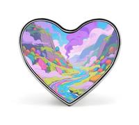 Teampunk Fis Fashion Heart Brooch Pins Lightweight Enamel Lapel Pin for Women Men, Hat Bag Jacket Clothing Accessory Jewelry Gift, Valley, Love form