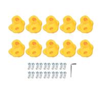 TeamSky 10PCS Rock Climbing Holds PE Ergonomic Comfortable Hand Feeling Climbing Rock Wall Grips for Indoor Outdoor (Yellow)