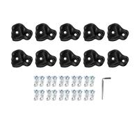 TeamSky 10PCS Rock Climbing Holds PE Ergonomic Comfortable Hand Feeling Climbing Rock Wall Grips for Indoor Outdoor (Black)