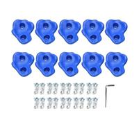 TeamSky 10PCS Rock Climbing Holds PE Ergonomic Comfortable Hand Feeling Climbing Rock Wall Grips for Indoor Outdoor (Blue)