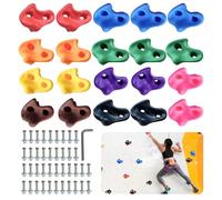 TeamSky Climbing Frame Accessories - 20 Colourful Rock Climbing Holds for Kids, Indoor & Outdoor Use, Easy to Install, Durable and Safe Climbing Wall Grips, Colourful