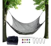 TeamSky Climbing Net,3x3 meters Double-Layer Heavy-Duty Playground Safety Swing Hammock Net for Playground Treehouse Backyard Outdoor Adventures (Black)