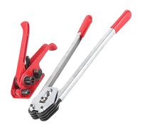 TeamSky Heavy Duty Manual Strapping Tool Kit - Tensioner & Sealer Set for 12-19mm PET/PP Plastic Strap - Hand Strapping Banding Kit with Integrated Cutter - Perfect for Cartons, Crates, and Pallets