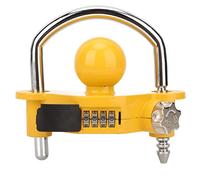 TeamSky Heavy Duty Trailer Coupler Lock, Universal Hitch Lock, U Shaped Combination Lock, Adjustable Ball Hitch Trailer Hitch Locks for Security