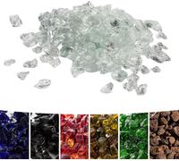 Teamson Home 4 Kg Lava Rocks for Gas Fire Pit, Tempered Fire Glass, Safe for Ou