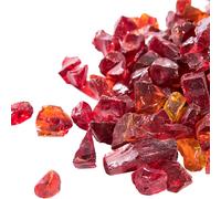 Teamson Home 4Kg Tempered Fire Glass, Lava Rocks For Outdoor Fire Pit, Garden Accessories - Red