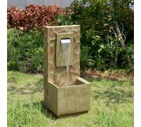 Teamson Home 81 cm Spa-Style Outdoor Waterfall Fountain with Integrated Led Lighting, Modern Brown Finish and Soothing Water Flow, Brown