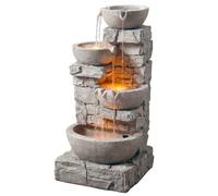 Teamson Home 84.5 cm Cascading Bowls & Stacked Stones LED Outdoor Water Fountain