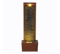 Teamson Home 98 cm Faux Slate Contemporary Outdoor LED Waterfall Fountain with Pebble Base, Red Rock