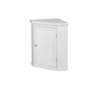 Teamson Home Wooden Bathroom Corner Cabinet - White