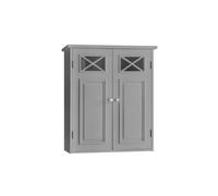 Teamson Home Dawson Double Door Bathroom Wall Cabinet - Grey, Grey