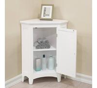 Teamson Home Wooden Bathroom Corner Cabinet Standing White ELG-586 - White