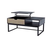 Teamson Home Bryson Two-Tone Lift Top Coffee Table Desk with Storage, Black