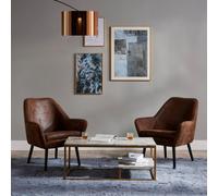 Teamson Home Marmo Modern Wooden Marble Effect Coffee Table Living