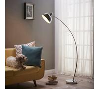 Teamson Home Curved Modern Standing Floor Lamp With Bell Shade - Chrome Finish - 80 X 24.9 X 153 (Cm)