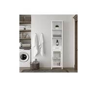 Teamson Home Delaney Bathroom Wooden Multi Functional Linen Cabinet Whites in White Teamson Home White