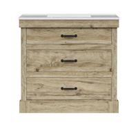 Teamson Home Donovan 36" Single Bathroom Vanity with Integrated Square Sink & Two Drawers in Brown Teamson Home Brown