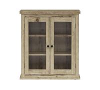 Teamson Home Donovan Two-Door Wall Cabinet w/ Adjustable Shelves Light Oak