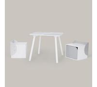 Teamson Kids by Teamson Kids Wooden Biscay Table and 2 Chairs with Storage, Gray Teamson Kids Grey One Size