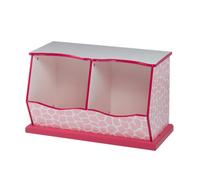 Teamson Home Fantasy Fields - Fashion Giraffe Prints Miranda Toy Cubby Storage - Pink / White
