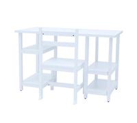 Teamson Home Fantasy Fields - Kids Wooden Desk & Chairs Set With Shelves On The Side - White