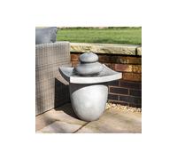 Garden Water Feature With Lights, Outdoor 2 Tier Basin Water Fountain Teamson Home Natural One Size