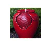 Teamson Home Garden Water Feature With Lights, Outdoor Tiered Small in Red Teamson Home Red