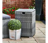 Teamson Home Gas Tank Wicker Cover Table - 20lb Tanks - Grey, Grey
