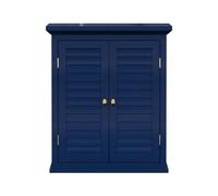 Glancy Removable Two-Door Wall Cabinet with Faux Louvered Doors Teamson Home Blue One Size