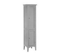 Teamson Home Glancy Wooden Linen Tower Tall Bathroom Cabinet Grey With Storage Teamson Home Grey