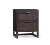 Teamson Home Hatteras Bedside Table 2 Drawer Nightstand, Espresso