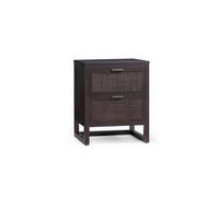 Teamson Home Hatteras Bedside Table 2 Drawer Nightstand, Espresso