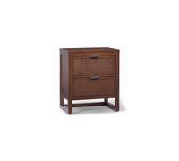 Teamson Home Hatteras Bedside Table 2 Drawer Nightstand, Walnut