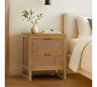 Teamson Home Hatteras Bedside Table 2 Drawer Nightstand in Natural Teamson Home Natural