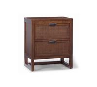 Teamson Home Hatteras Bedside Table 2 Drawer Nightstand, Walnut