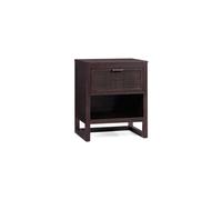 Teamson Home Hatteras Bedside Table with Drawer & Open Shelf in Dark Brown Teamson Home Dark Brown