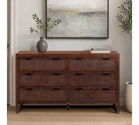Teamson Home Hatteras Chest of Drawers 6 Drawer Bedroom Dresser in Walnut Teamson Home Walnut