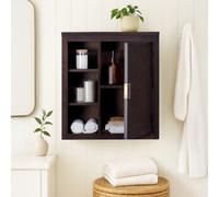 Teamson Home Hatteras Wall Cabinet With Open And Closed Storage, Espresso
