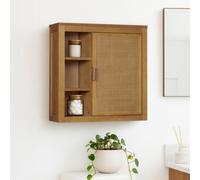 Teamson Home Hatteras Wall Cabinet With Open And Closed Storage, Natural