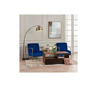 Henry Wooden Coffee Table & Storage, Modern Rectangular End Table Teamson Home Brown One Size